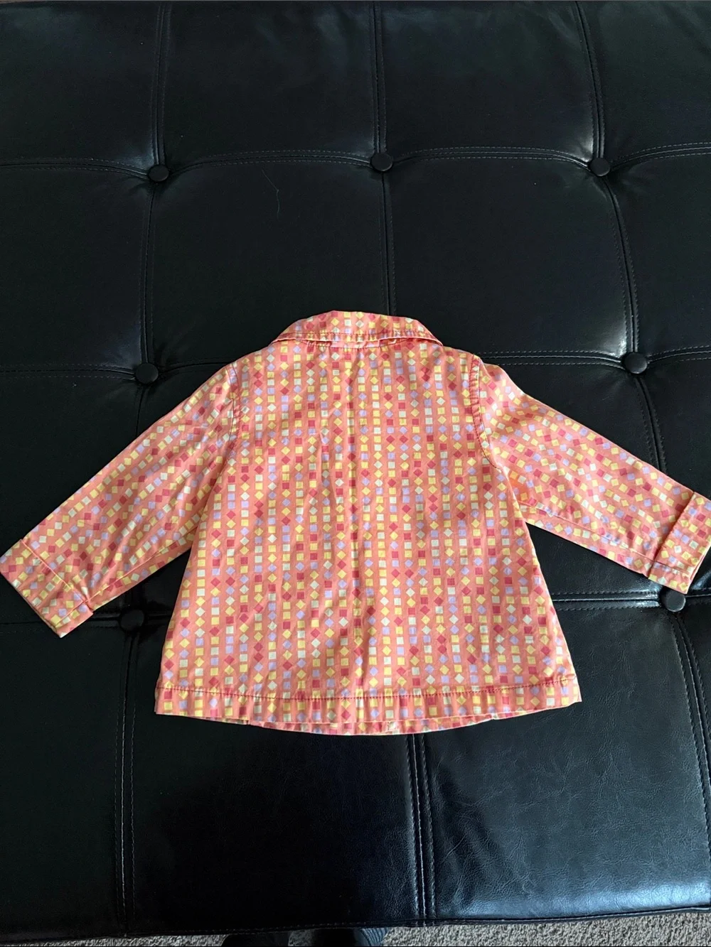 GAP Girls Peach-Pink & Yellow Geometric Button-Up Jacket